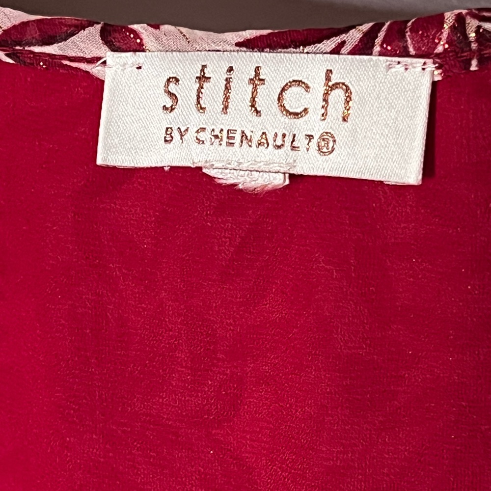 Stitch by Chenault Tiered Floral Red Dress size M? - Picture 4 of 7